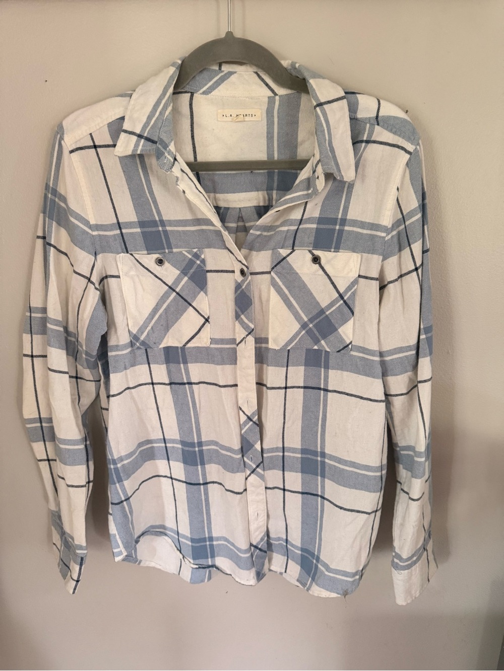 La Hearts Blue and White Striped Top - Small